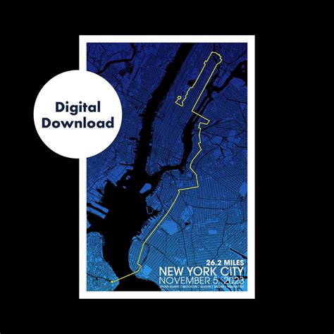 Digital Download 2023 NYC Marathon Map Poster - Etsy UK