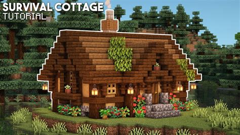 Minecraft: How to Build an Aesthetic Cottage | Survival House Tutorial (Cottagecore/Fairycore ...