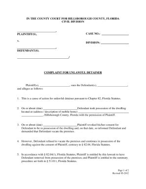 Hillsborough County Court Order Form For Eviction Notice 2022 - EvictionNoticeForm.net