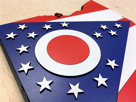 Ohio State Shape Wood Flag – Patriot Wood