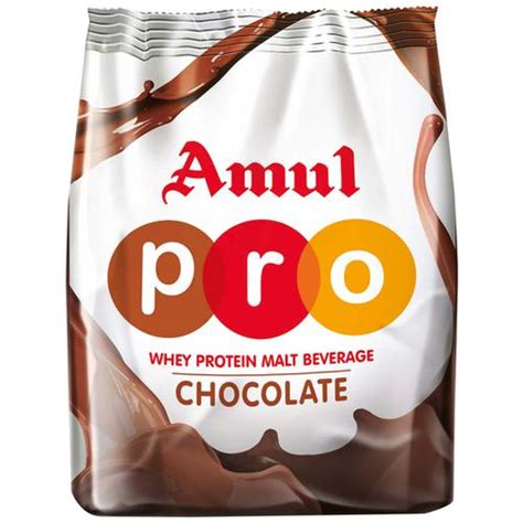 Buy Amul Pro Whey Protein Malt Beverage Health Drink With Dha Chocolate ...