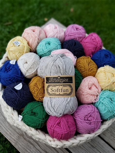 Scheepjes Softfun Yarn. Cotton and Acrylic, Machine Washable. 50g / 140m. - Etsy UK