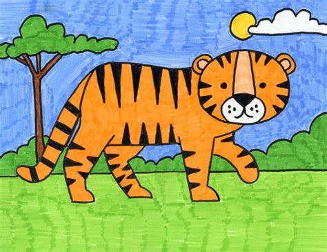 How to Draw a Tiger · Art Projects for Kids | Cartoon drawing for kids, Bird drawing for kids ...