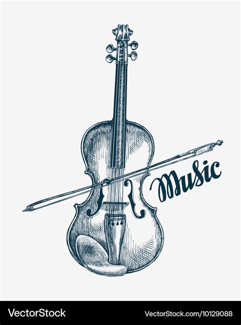 Hand drawn violin sketch Royalty Free Vector Image