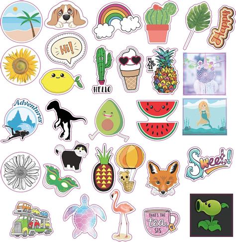 Amazon.com: 30 Pcs-Sunnyq Cute Stickers Pack Cool Ins Vinyl Sticker WaterBottle Stickers ...