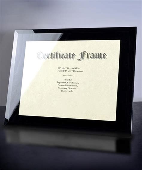 Picture of Black Glass Certificate Frame