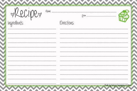 Printable recipe card template for word - opmrhino