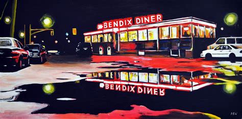 Painting of Bendix Diner, Americana – Angela Wakefield