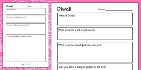 EYFS Diwali PowerPoint Worksheets (l'insegnante ha fatto)