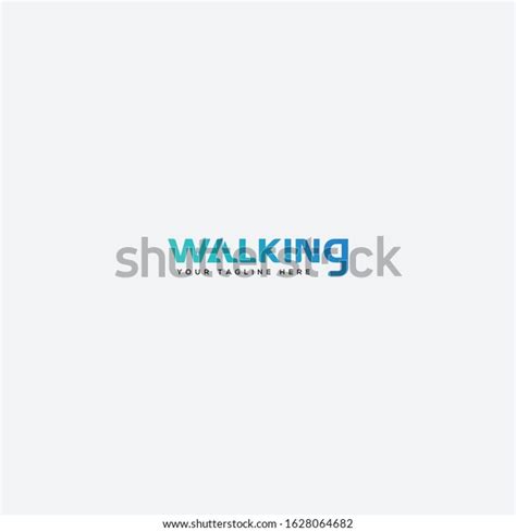 Walking Logo Design Lettering Walking Walk Stock Vector (Royalty Free ...