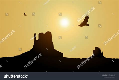 Image Landscape Background Western Desert Stock Vector (Royalty Free ...