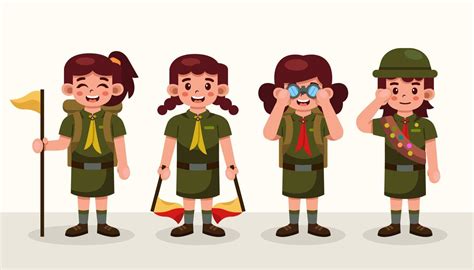 Girl Scout Cartoon Character Collection 6915421 Vector Art at Vecteezy