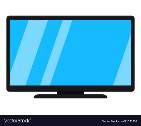 Cartoon black modern tv isolated on white Vector Image