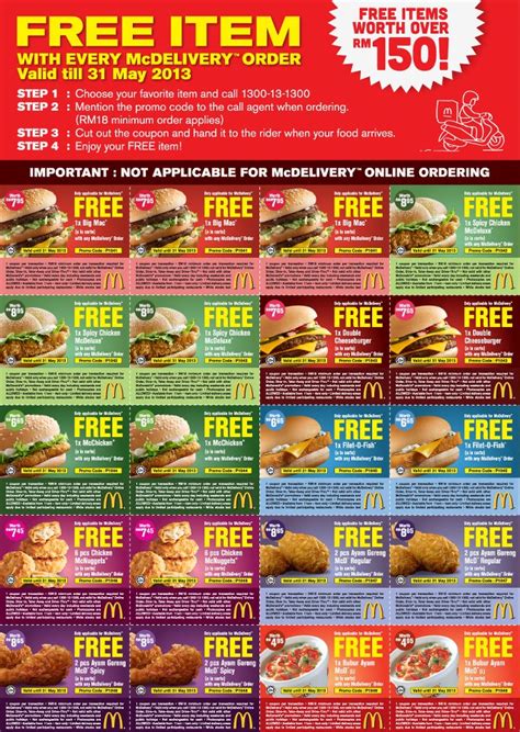 I Love Freebies Malaysia: Promotions > McDonald's Delivery FREE ITEMS ...