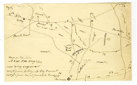 Battle of Chancellorsville Map Showing Battlefield Situation