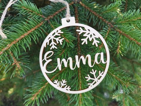 Personalized Name CHRISTMAS Ornaments Custom Baubles Set, Wooden ...