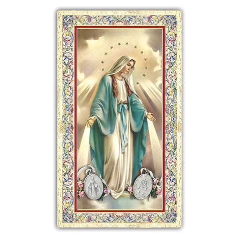 Holy card, Miraculous Medal, Memorare prayer ITA, 10x5 cm | online sales on HOLYART.com