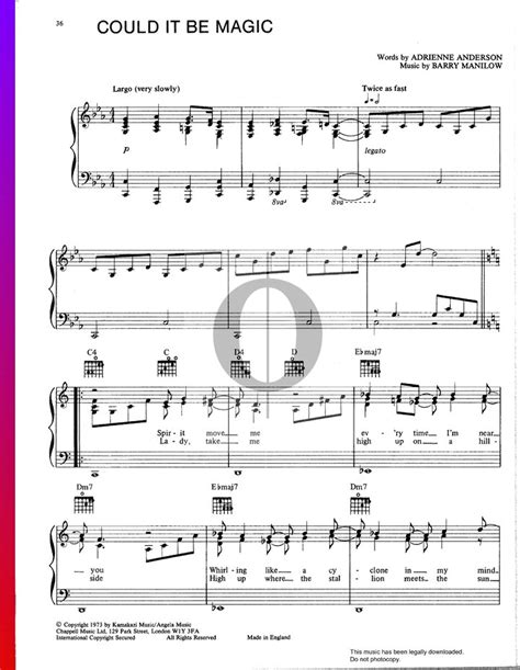 Could It Be Magic (Take That) Piano Sheet Music - OKTAV