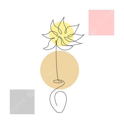 Flower Line Art Vector Hd Images, Minimalist Flower Line Art, Flower Drawing, Minimalist Flower ...