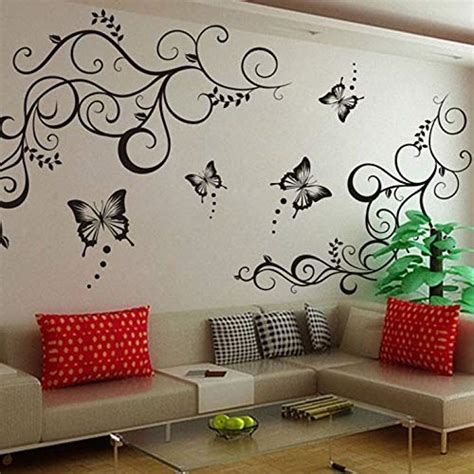 Decals Design 'Lovely Butterflies' Wall Sticker (PVC Vinyl, 90 cm x 30 cm, Black) : Amazon.in ...