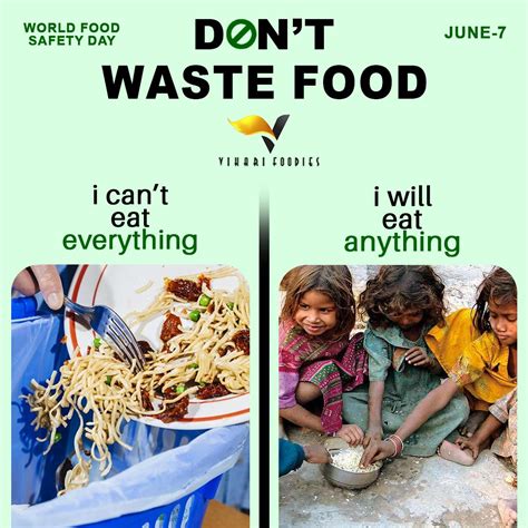 "WORLD'S FOOD SAFETY DAY" | Food wastage, Save food poster, Food donation