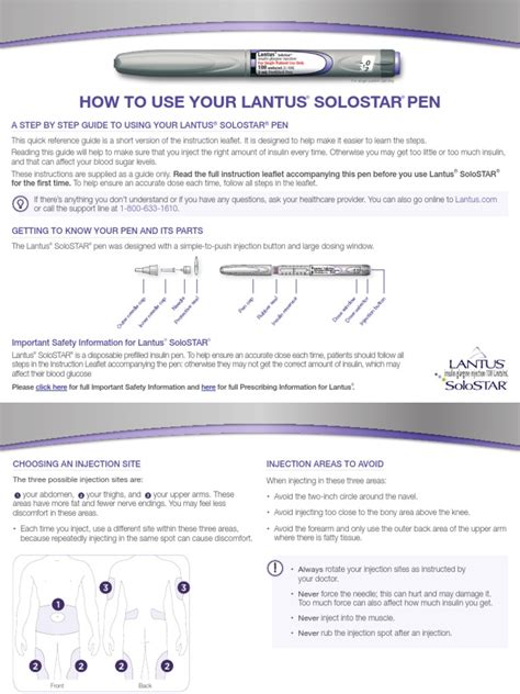 A Step by Step Guide To Using Your Lantus Solostar PEN | PDF ...