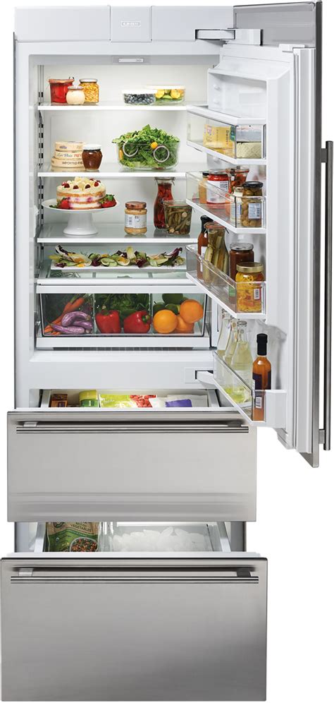 Sub-Zero 30" Designer Over-and-Under Refrigerator/Freezer with Ice Maker and Internal Dispenser ...