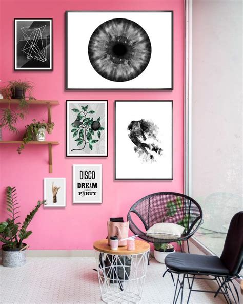 Shop Our Instagram | Pink feature wall, Feature wall living room, Pink gallery wall