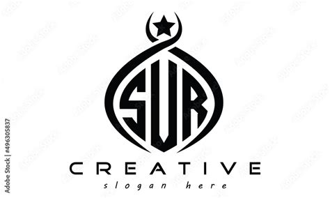 SVR three letters monogram curved oval initial logo design, geometric ...