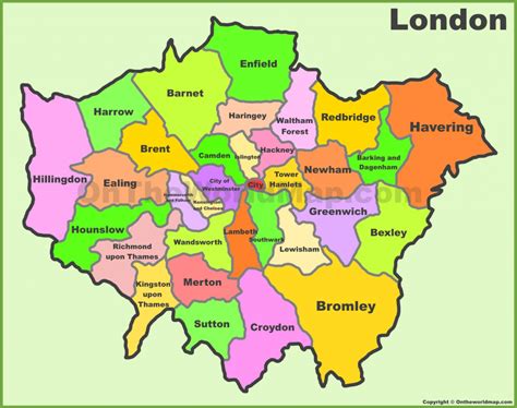 Map Of London 32 Boroughs & Neighborhoods within Printable Map Of London Boroughs | Printable Maps