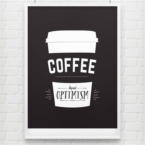 Minimalist Liquid Optimism Coffee Poster Example - Venngage Poster Examples