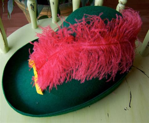 green wool felt feather costume hat – Haute Juice