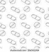 Coloring Seamless Pattern Cartoon Medical Drugs Stock Vector Royalty  sketch template
