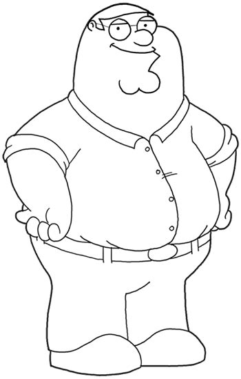 How to Draw Peter Griffin from Family Guy : Step by Step Drawing Lesson - How to Draw Step by ...