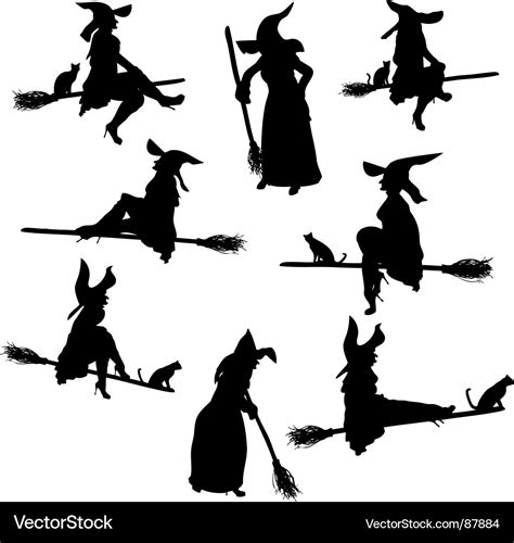 Witch silhouettes Royalty Free Vector Image - VectorStock