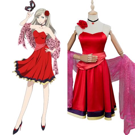 Persona 5 P5 Anne Takamaki Cosplay Costume Masquerade Party Dress Gown Halloween Party Cosplay ...