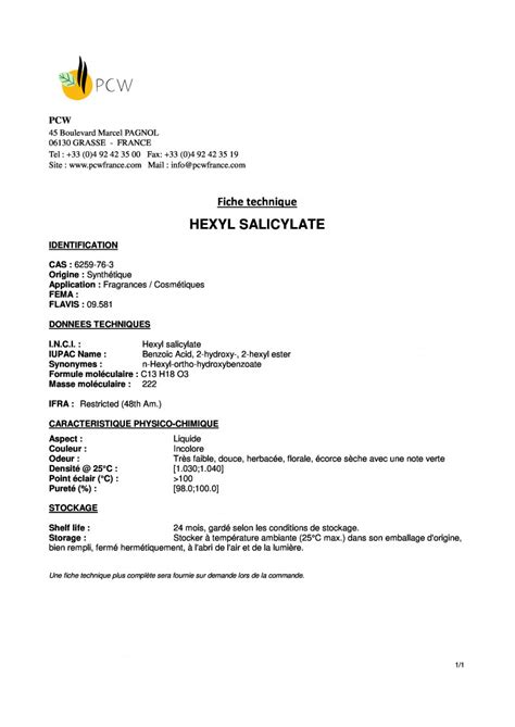 HEXYL SALICYLATE