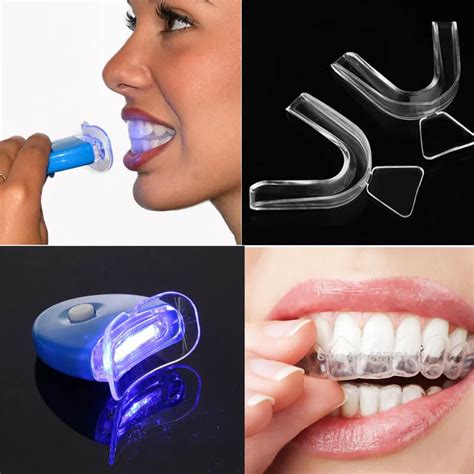 Dental Accelerator LED Tooth Whitening Light +1Pair Teeth Whitening Tray Bleaching Mouthguard ...