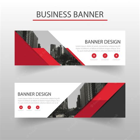 Free Vector | Red banners template, geometric style