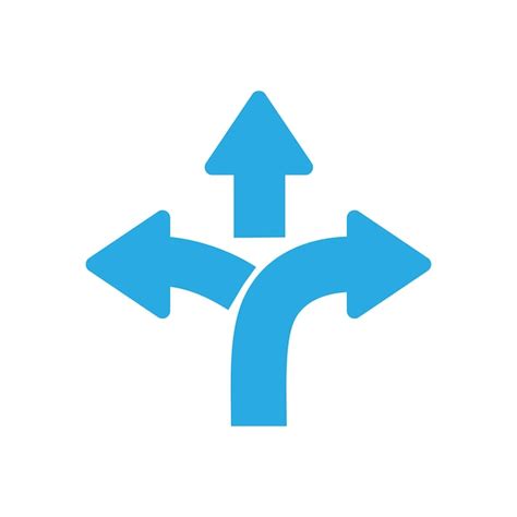 Premium Vector | Threeway direction arrow sign road sign direction icon