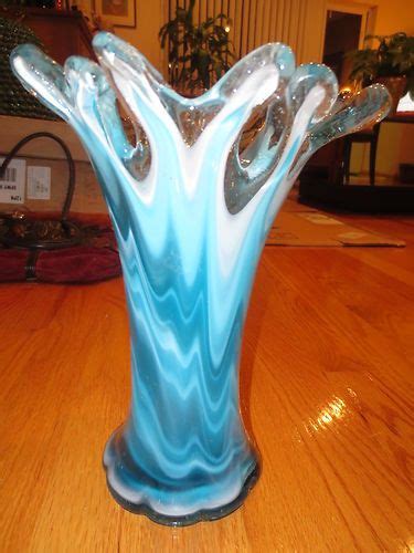Vintage Hand Blown Murano Glass Vase Blue White | eBay | Murano glass vase, Glass vase, Vintage ...
