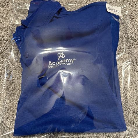 Academy Sports Outdoors Shirt Mens Small Blue Employee Uniform Polo 3 Buttons | eBay