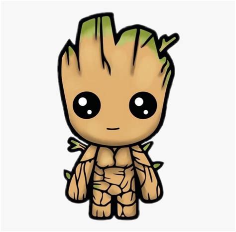 #groot #babygroot - Baby Groot Cute Drawing, HD Png Download - kindpng | Dessins faciles pour ...