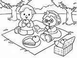 Family Picnic Coloring Pages  NetArt sketch template