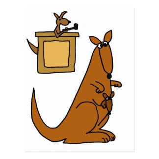 Cartoon Kangaroo Postcards & Postcard Template Designs