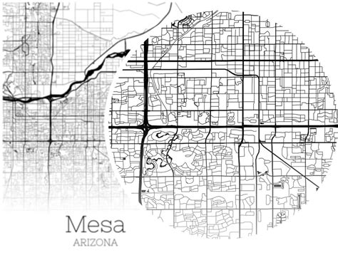 Mesa Map INSTANT DOWNLOAD Mesa Arizona City Map Printable | Etsy