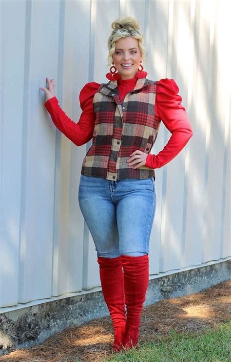 There is nothing more sassy or bold than a red over the knee boot! These have a suede like feel ...