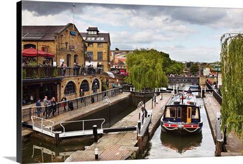 UK, England, Great Britain, London, Camden Town, Canal boat at Camden ...