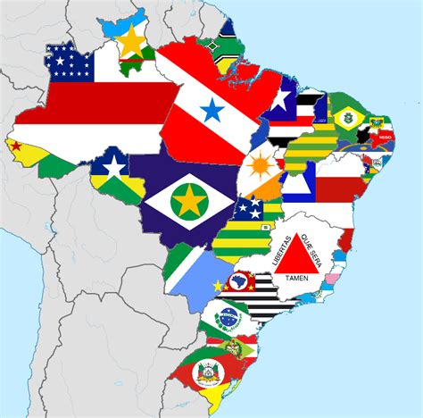 Flag Map of Brazilian States and Federal Districts : Vexillmaps