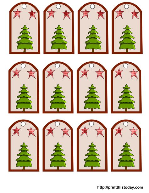 Free Printable Christmas Gift Tags featuring Christmas Tree